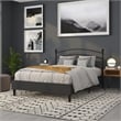 Pemberly Row Contemporary Queen Metal Spindle Headboard in Black