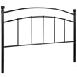 Pemberly Row Contemporary Queen Metal Spindle Headboard in Black