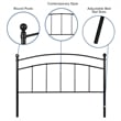 Pemberly Row Contemporary Queen Metal Spindle Headboard in Black