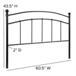 Pemberly Row Contemporary Queen Metal Spindle Headboard in Black