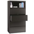Pemberly Row 36-in Wide Metal 5 Drawer Lateral Filing Cabinet Charcoal