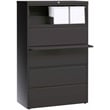 Pemberly Row 36-in Wide Metal 5 Drawer Lateral Filing Cabinet Charcoal