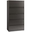 Pemberly Row 36-in Wide Metal 5 Drawer Lateral Filing Cabinet Charcoal
