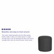 Pemberly Row Modern / Contemporary Round Pouf Ottoman in Black