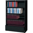 Pemberly Row 42-in Wide 5 Drawer Lateral Filing Cabinet. Roll-out Shelves. Black