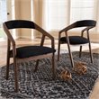 Pemberly Row Dining Side Chair in Black and Brown (Set of 2)