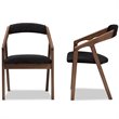 Pemberly Row Dining Side Chair in Black and Brown (Set of 2)