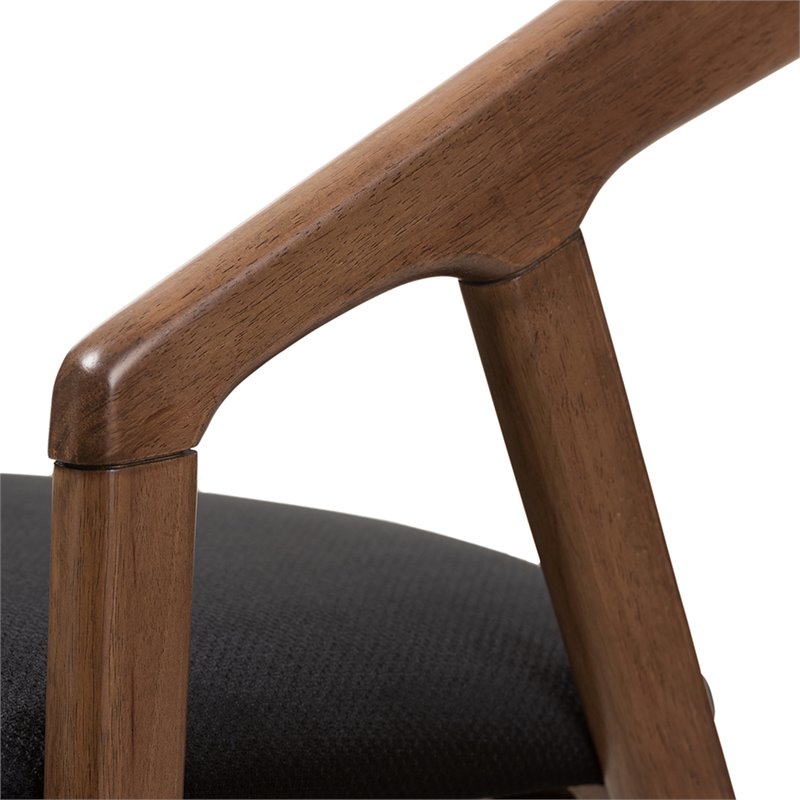 Pemberly Row Dining Side Chair in Black and Brown (Set of 2)