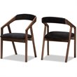 Pemberly Row Dining Side Chair in Black and Brown (Set of 2)