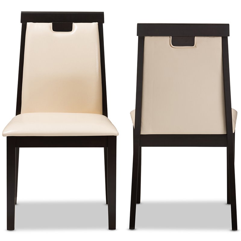 Pemberly Row Modern Faux Leather Dining Side Chair (Set of 2)