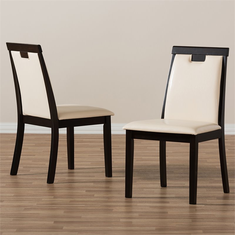 Pemberly Row Modern Faux Leather Dining Side Chair (Set of 2)