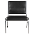 Pemberly Row Faux Leather Bariatric Chair in Black and Silver