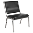 Pemberly Row Faux Leather Bariatric Chair in Black and Silver