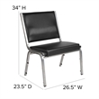 Pemberly Row Faux Leather Bariatric Chair in Black and Silver