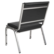 Pemberly Row Faux Leather Bariatric Chair in Black and Silver