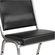 Pemberly Row Faux Leather Bariatric Chair in Black and Silver