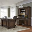 Pemberly Row Contemporary Medium Brown 5 Piece Jr Executive set