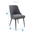 Pemberly Row Assembled Contemporary Side Dining Chair in Charcoal Fabric