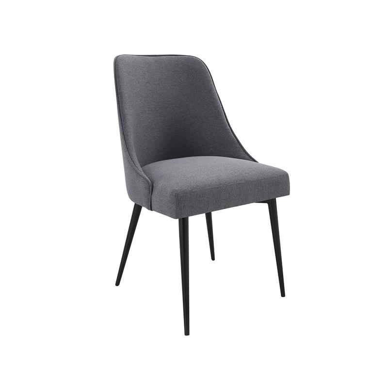 Pemberly Row Assembled Contemporary Side Dining Chair in Charcoal Fabric