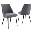 Pemberly Row Assembled Contemporary Side Dining Chair in Charcoal Fabric