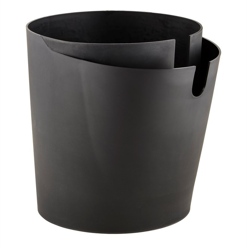 Pemberly Row Modern Deskside Recycling and Trash Can 9929BL Black