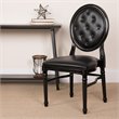 Pemberly Row Contemporary Faux Leather Dining Side Chair in Black
