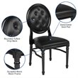 Pemberly Row Contemporary Faux Leather Dining Side Chair in Black