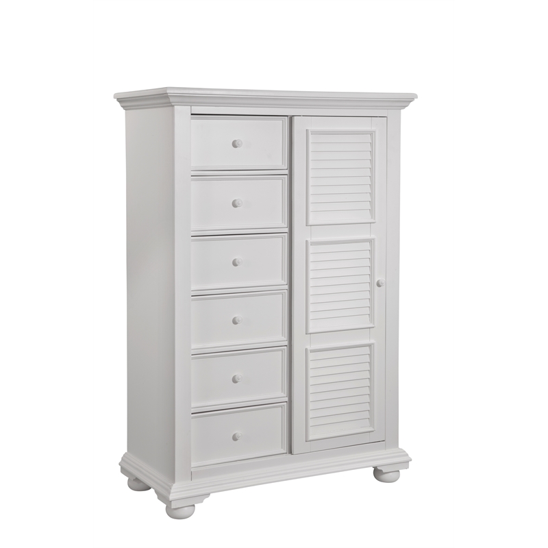Pemberly Row Modern / Contemporary White Wood Gentleman's Chest