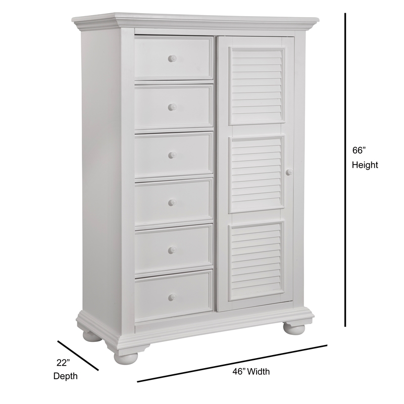 Pemberly Row Modern / Contemporary White Wood Gentleman's Chest