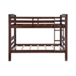 Pemberly Row Modern Twin over Twin Wood Bunk Bed in Espresso
