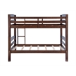 Pemberly Row Modern Twin over Twin Wood Bunk Bed in Espresso