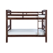 Pemberly Row Modern Twin over Twin Wood Bunk Bed in Espresso