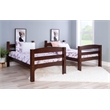 Pemberly Row Modern Twin over Twin Wood Bunk Bed in Espresso