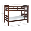 Pemberly Row Modern Twin over Twin Wood Bunk Bed in Espresso