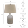 Pemberly Row Contemporary Ceramic Table Lamp in Taupe (Set of 2)