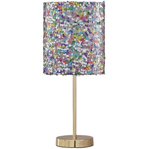 pemberly row contemporary transitional metal table lamp in multi-color