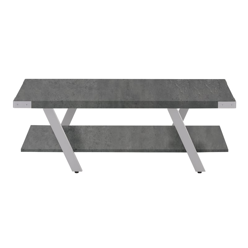 Pemberly Row Modern / Contemporary Coffee Table in Stone Gray