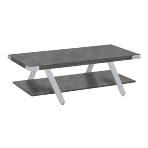 Pemberly Row Modern / Contemporary Coffee Table in Stone Gray