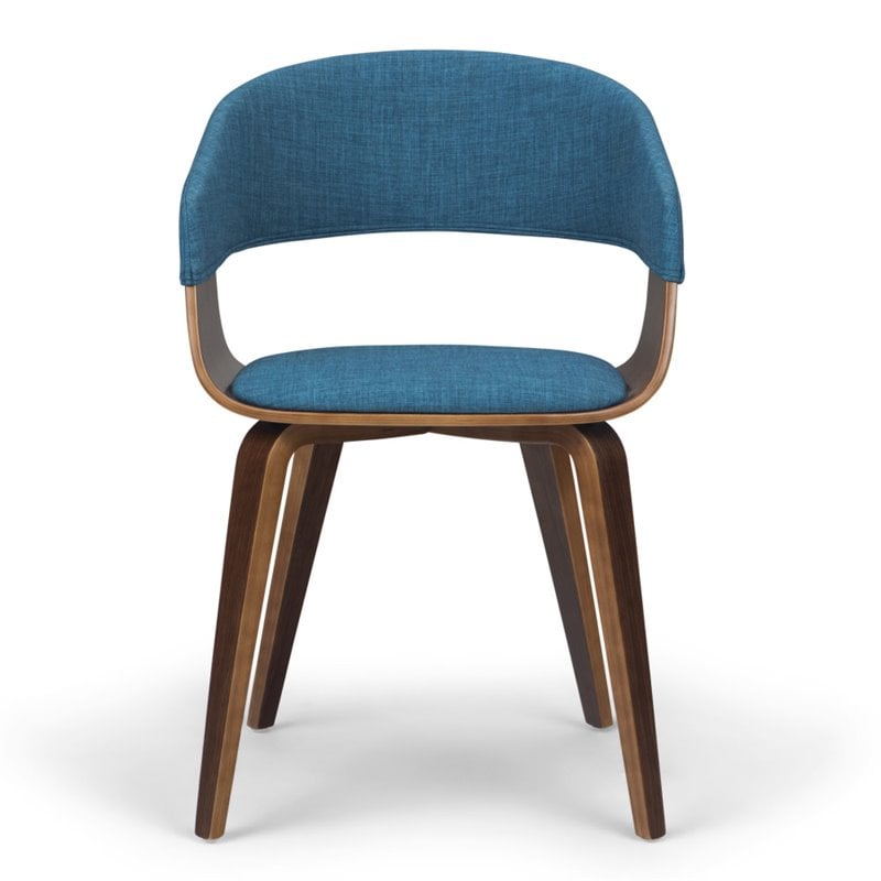 Pemberly Row Modern / Contemporary Solid Wood Dining Chair in Blue