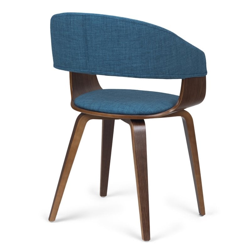 Pemberly Row Modern / Contemporary Solid Wood Dining Chair in Blue
