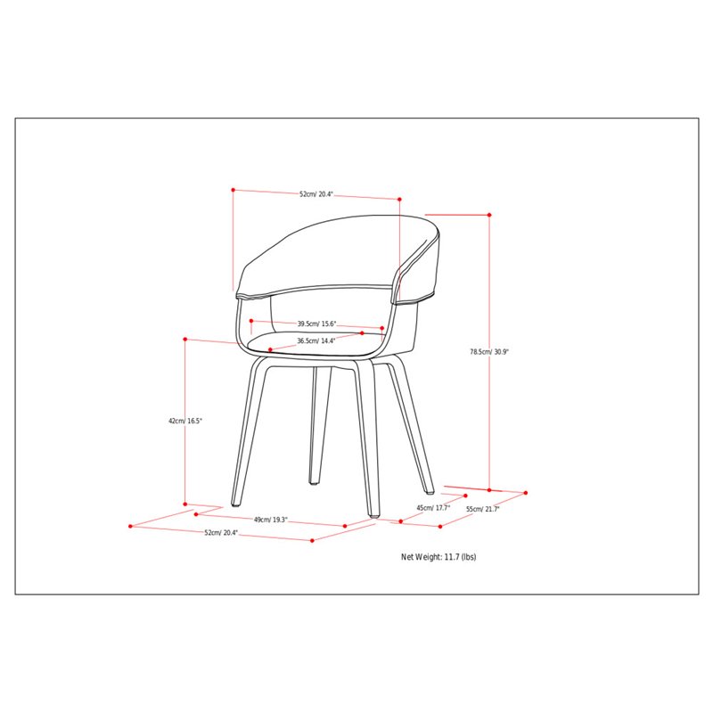 Pemberly Row Modern / Contemporary Solid Wood Dining Chair in Blue