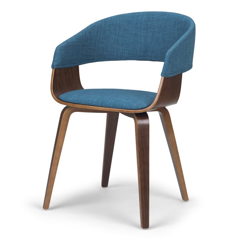 Pemberly Row Modern / Contemporary Solid Wood Dining Chair in Blue