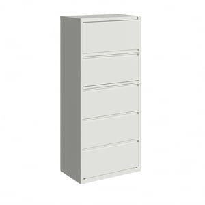 Pemberly Row 30-in Wide 5 Drawer Metal Lateral Filing Cabinet White