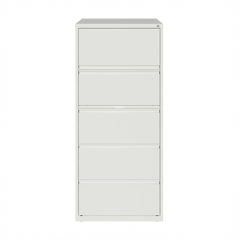 Pemberly Row 30-in Wide 5 Drawer Metal Lateral Filing Cabinet White