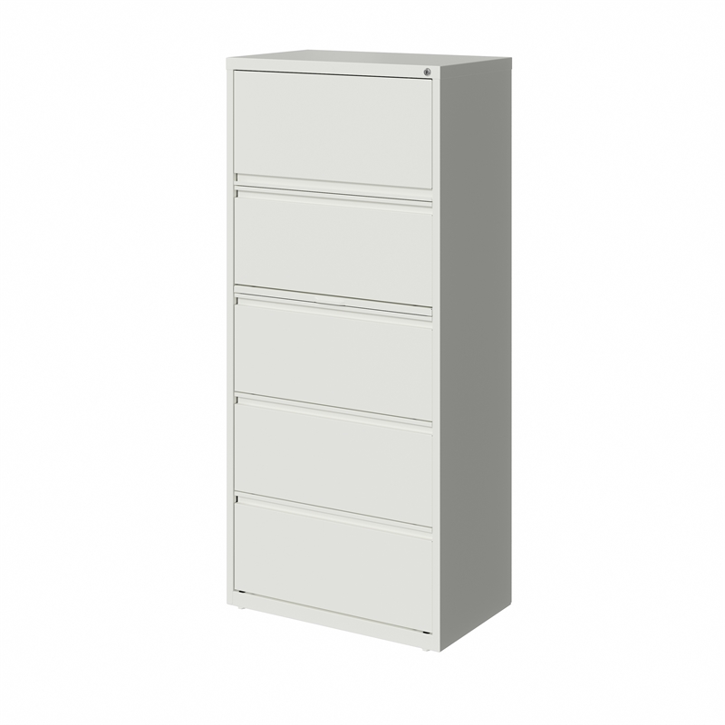 Pemberly Row 30-in Wide 5 Drawer Metal Lateral Filing Cabinet White