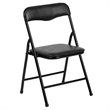 Pemberly Row 3 Piece Square Faux Leather Top Kids Folding Table Set in Black