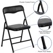 Pemberly Row 3 Piece Square Faux Leather Top Kids Folding Table Set in Black