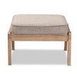 Pemberly Row Light Gray Upholstered Antique Oak Wood Ottoman