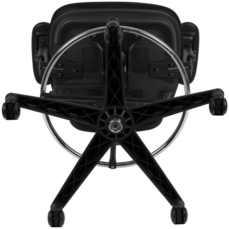 Pemberly Row Contemporary Mid Back Mesh Drafting Stool in Black