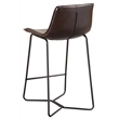 Pemberly Row Set of 2 Dining Metal Leg Pub Chairs in Dark Brown